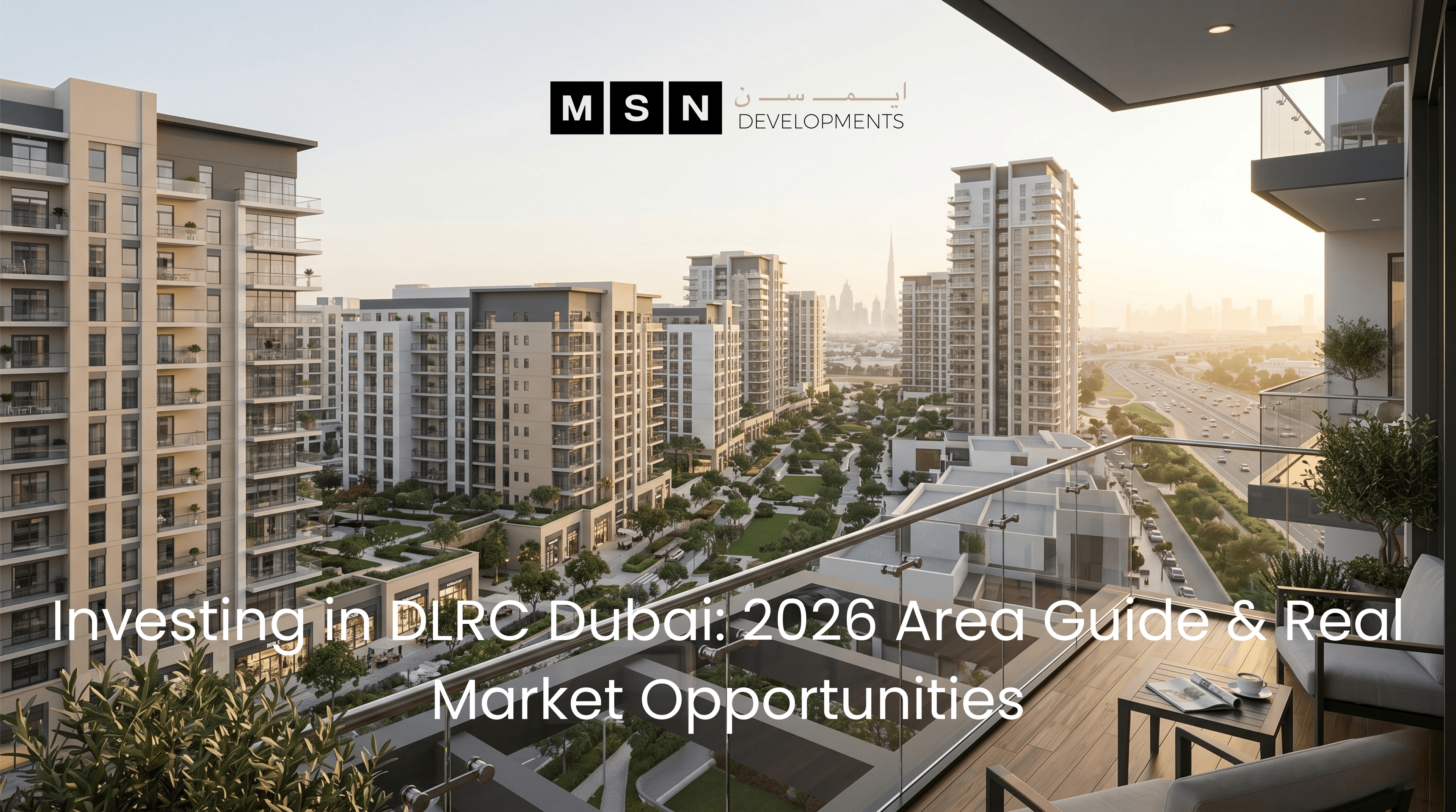 Modern Dubai Land Residence Complex skyline and residential community showcasing DLRC real estate investment opportunities in 2026.